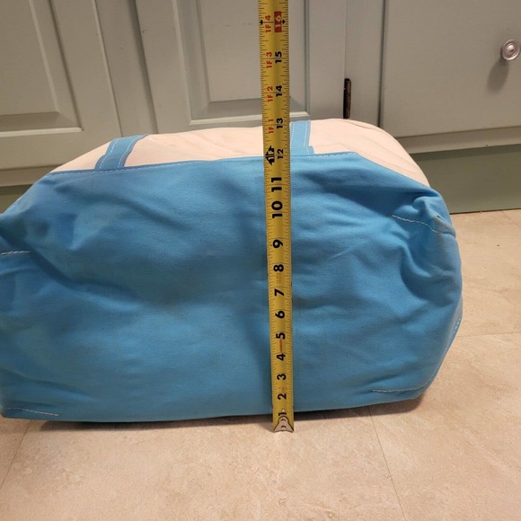 VTG LL Bean Boat And Tote & Sky Baby Light Blue XL Canvas Bag USA RARE - Picture 10 of 12